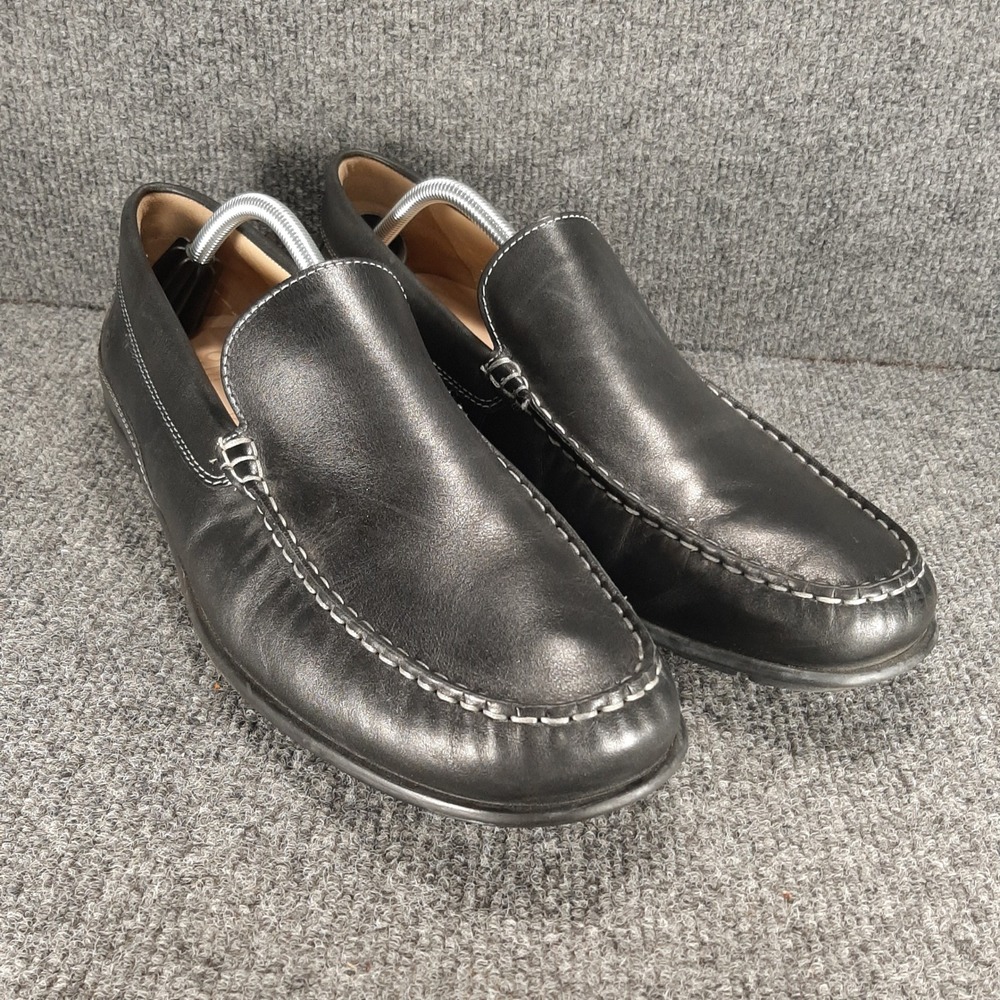 Ecco Loafers 571004 01001 Size EU 46 Black Mens Leather Slip On Shoes
